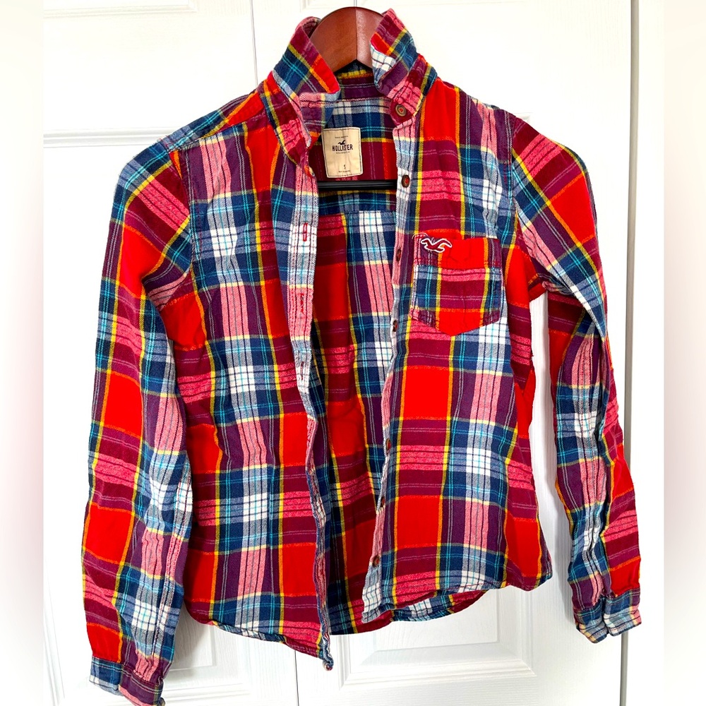 Hollister plaid flannel button up